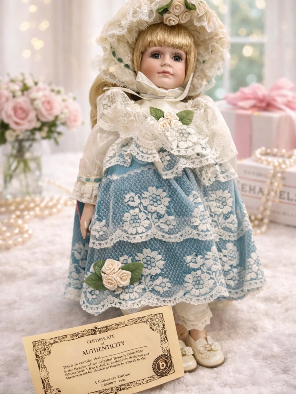 Brinn’s Collectors Edition Diana Doll Vintage Porcelain Doll w/ Certificate